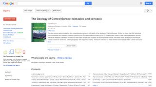 
                            2. The Geology of Central Europe: Mesozioc and cenozoic