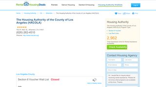 
                            9. The Housing Authority of the County of Los Angeles (HACOLA ...