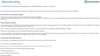 
                            2. The HRConnect Portal - Cleveland Clinic