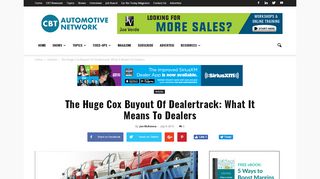 
                            9. The Huge Cox Buyout Of Dealertrack: What It Means To Dealers