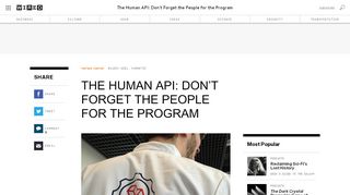 
                            8. The Human API: Don't Forget the People for the Program ...