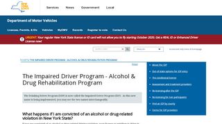
                            6. The Impaired Driver Program - Alcohol & Drug ... - New York DMV