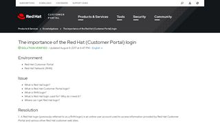 
                            7. The importance of the Red Hat (Customer Portal) login - Red Hat ...