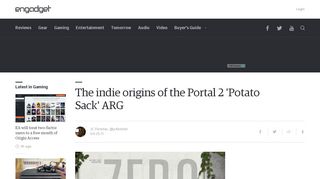 
                            2. The indie origins of the Portal 2 'Potato Sack' ARG - Engadget