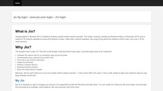 
                            8. The Jio Care - Jio Login Jio Recharge Portal 4G Plans DTH ...
