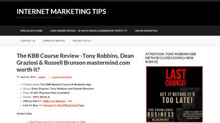 
                            8. The KBB Course Review - Is Tony Robins Method Really worth your ...