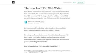 
                            2. The launch of TDC Web Wallet. - Trident Crypto Index Fund ...