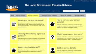 
                            8. The Local Government Pension Scheme - LGPS member site