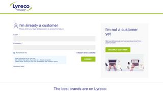 
                            2. the login page - Lyreco