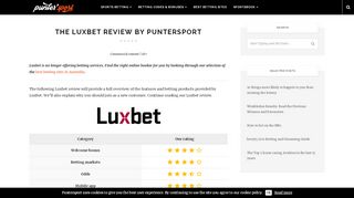 
                            7. The Luxbet review by PunterSport