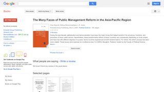 
                            8. The Many Faces of Public Management Reform in the Asia-Pacific Region