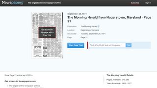 
                            9. The Morning Herald from Hagerstown, Maryland on September 28 ...