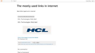 
                            8. The mostly used links in internet: HCL Technologies …