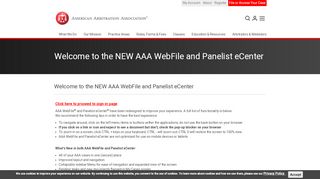 
                            1. the NEW AAA WebFile and Panelist eCenter - American Arbitration ...