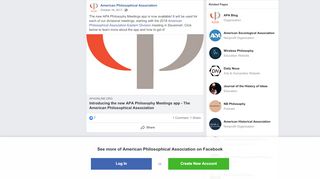 
                            8. The new APA Philosophy Meetings app is... - American Philosophical ...