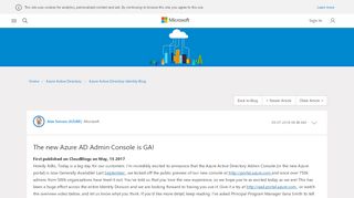 
                            6. The new Azure AD Admin Console is GA! - Microsoft Tech Community ...