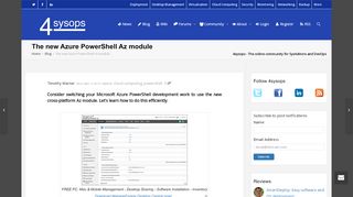 
                            5. The new Azure PowerShell Az module – 4sysops