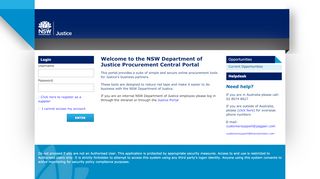 
                            2. the NSW Department of Justice Procurement Central Portal - Jaggaer