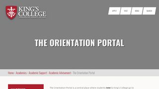 
                            3. The Orientation Portal | King's College