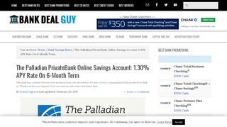 
                            3. The Palladian PrivateBank Online Savings Account: 1.30 ...