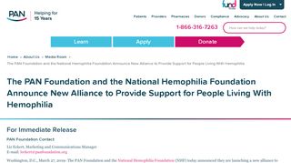 
                            7. The PAN Foundation and the National Hemophilia ... - PAN Foundation