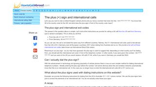 
                            9. The plus (+) sign and international calling