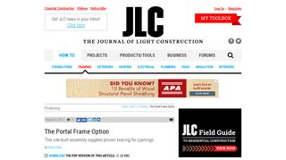 
                            3. The Portal Frame Option | JLC Online