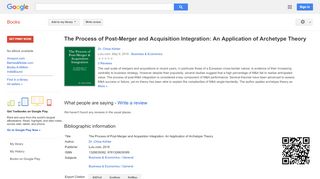 
                            9. The Process of Post-Merger and Acquisition Integration: An ...