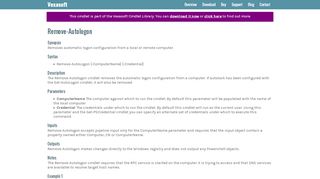 
                            5. The Remove-AutoLogon cmdlet for Windows PowerShell - Vexasoft