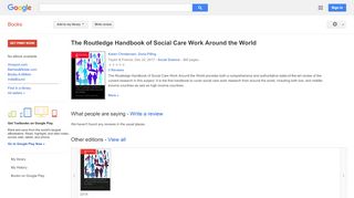 
                            6. The Routledge Handbook of Social Care Work Around the World