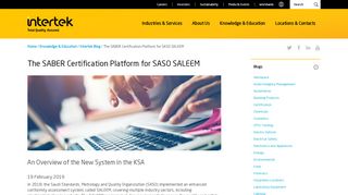 
                            5. The SABER Certification Platform for SASO SALEEM - Intertek