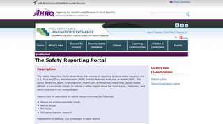 
                            6. The Safety Reporting Portal - AHRQ Innovations Exchange