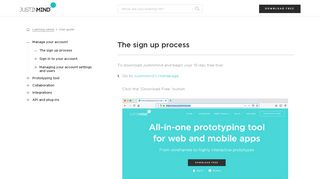 
                            1. The sign up process - justinmind.com