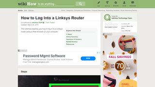 
                            2. The Simplest Way to Log Into a Linksys Router - wikiHow