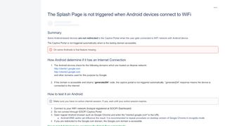 
                            3. The Splash Page is not triggered when Android devices connect to WiFi