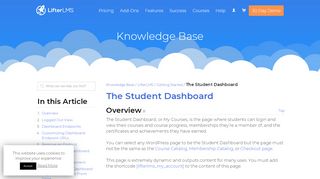 
                            4. The Student Dashboard - LifterLMS