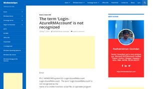 
                            4. The term 'Login-AzureRMAccount' is not recognized | Windowstechpro