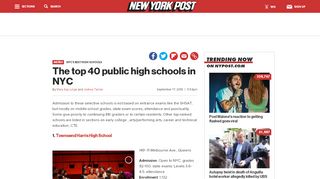 
                            8. The top 40 public high schools in NYC - New York Post