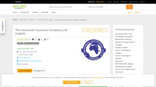 
                            8. The Universal Insurance Company Ltd (Lagos) - Nigerias ...