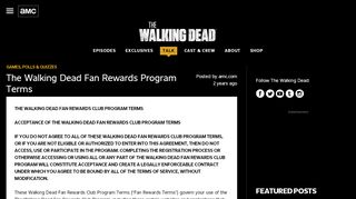 
                            5. The Walking Dead Fan Rewards Program Terms - amc.com