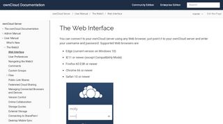 
                            3. The Web Interface :: ownCloud Documentation