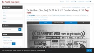 
                            7. The West News (West, Tex.), Vol. 91, No. 5, Ed. 1 Thursday, February ...