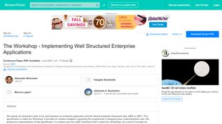 
                            7. The Workshop - Implementing Well Structured Enterprise ...