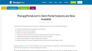 
                            3. TherapyPortal.com's Client Portal Features are Now Available