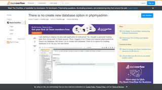 
                            9. There is no create new database option in phpmyadmin ...