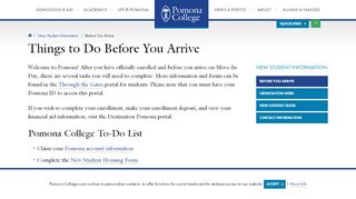 
                            6. Things to Do Before You Arrive | Pomona College in Claremont ...