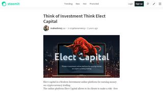 
                            4. Think of Investment Think Elect Capital — Steemit