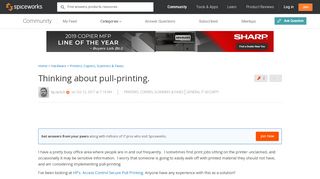 
                            9. Thinking about pull-printing. - Printers & Scanners - Spiceworks ...
