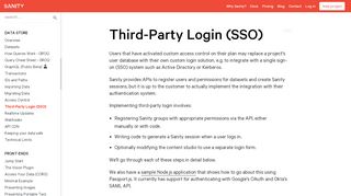 
                            9. Third-Party Login (SSO) - Sanity.io