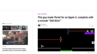 
                            9. This guy made Portal for an Apple II, complete with a remade “Still Alive”